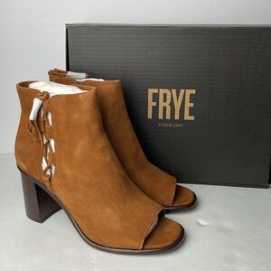 NEW Frye Amy Side Ghillie Open Toe Ankle Boots 9